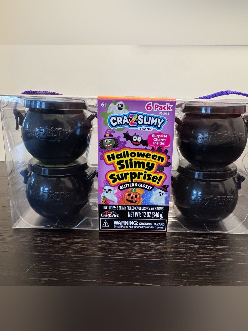 NWT Cra-Z-Slimy Set of 6 Halloween Squishy Slime Surprise Pack with charms